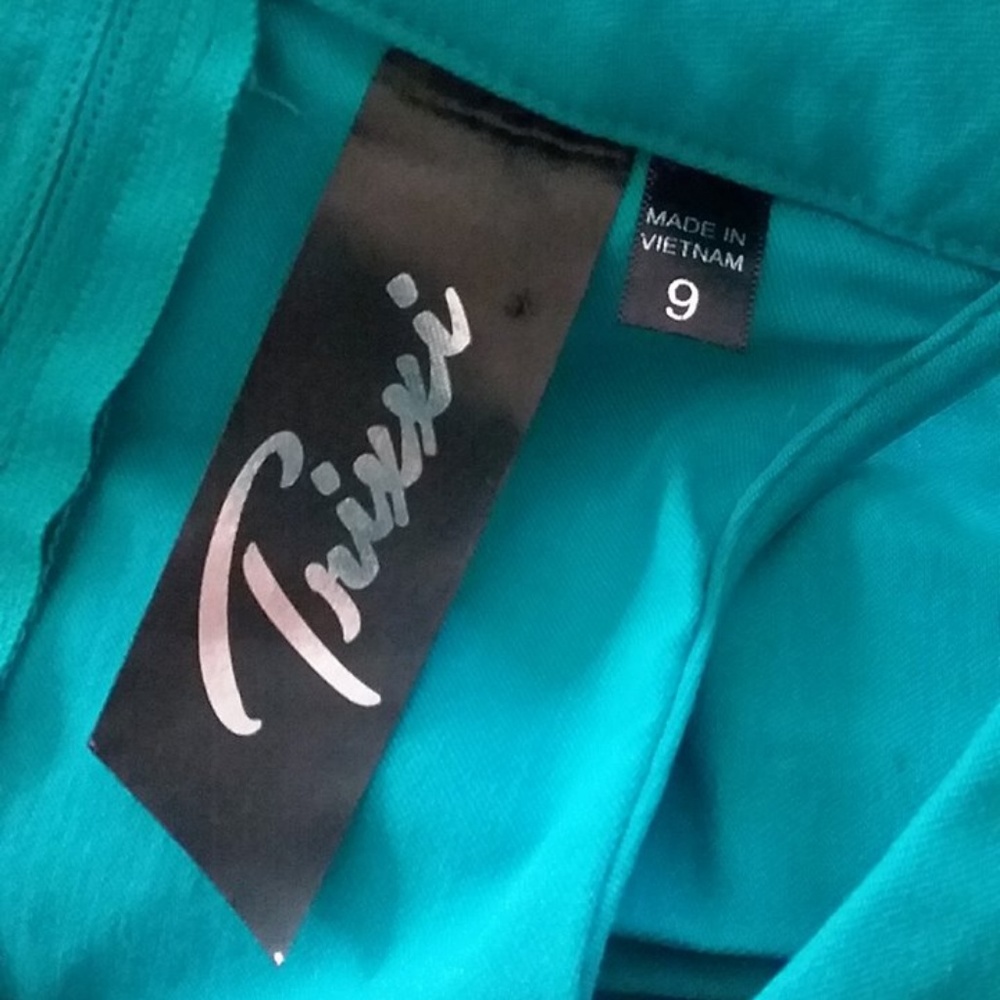 Trixxi Teal Bodycon Bandage Dress Neckline Cutout - Picture 4 of 4